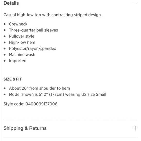 Max Studio | Striped Bell Sleeve Top - Picture 8 of 8